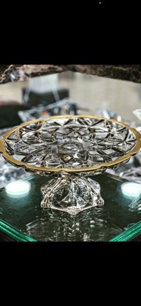 سرویس کریستال شامپاین لب طلا