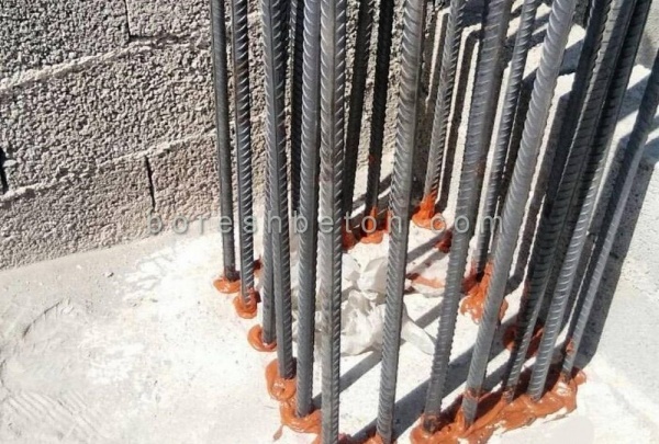 کاشت میلگرد در ستون
